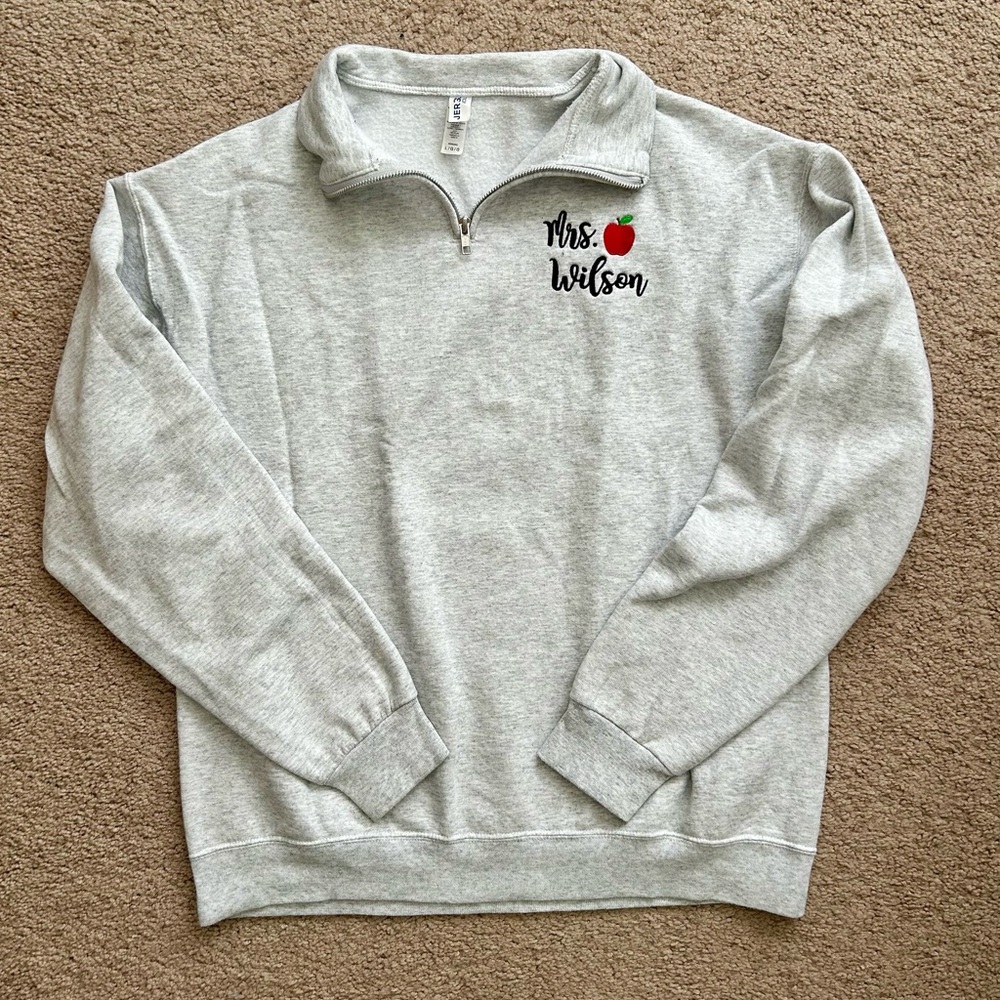 Mrs. Wilson Gray Quarter-Zip Women’s Half Zip Pull Over